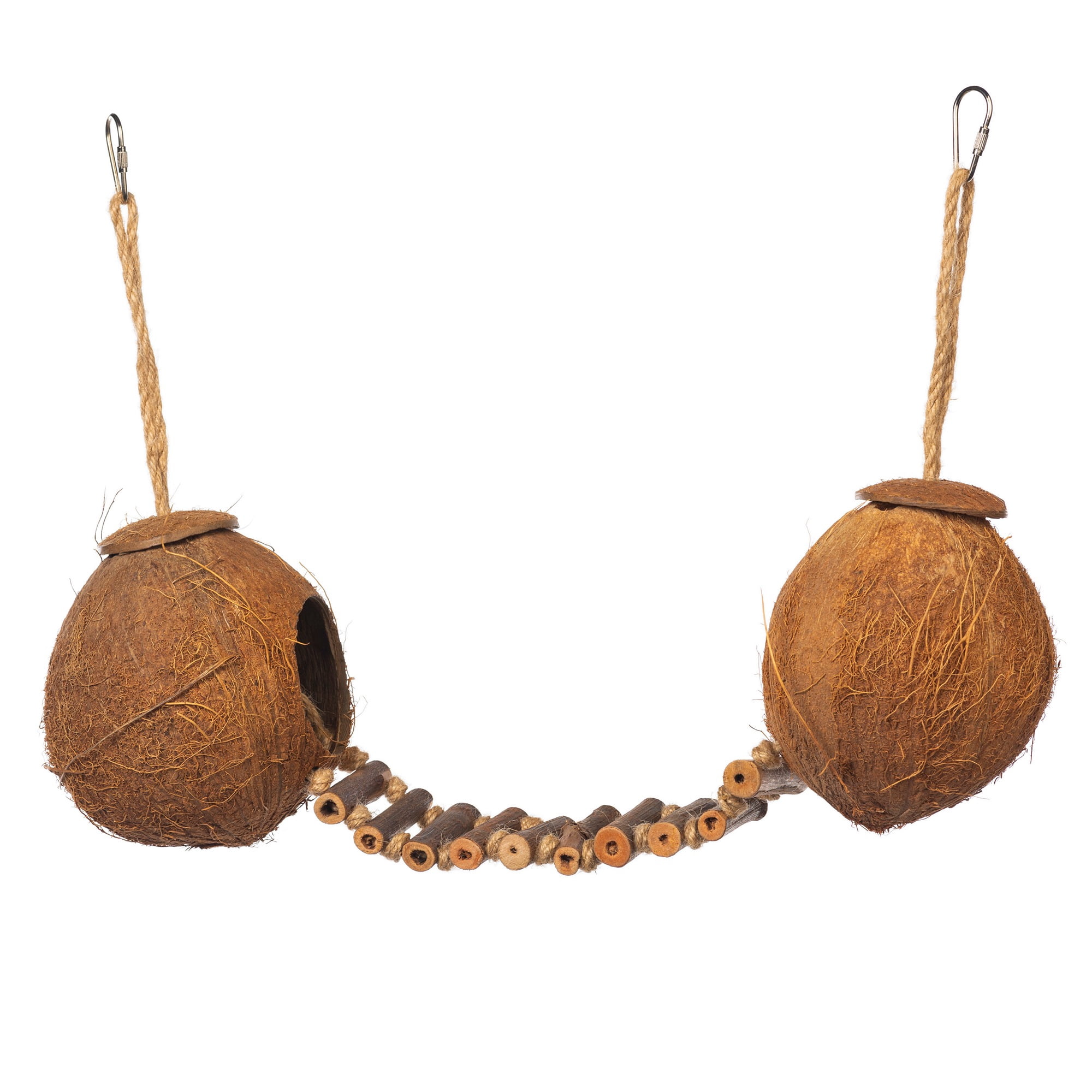Prevue Pet Products Naturals Double Coconut with Ladder Bird Toy 62818