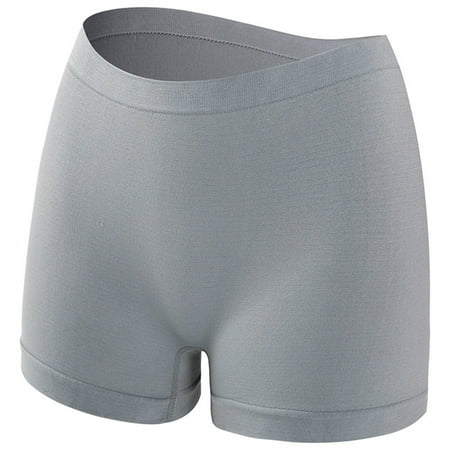 Kopltyrfg Women s Boyshort Panties Seamless Nylon Underwear Stretch Boxer Briefs Gray XL