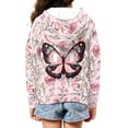 thumbnail image 3 of DISNIMO Kids Butterfly Hoodie for Girls Floral Zip Up Hoodie Teen Girl Pink Hoodies Size 11-13 Oversized Hoodie Boys Zipper Hooded Sweatshirt Youth Sweatshirt Jackets/Hoodies for Teens Sports, 3 of 7