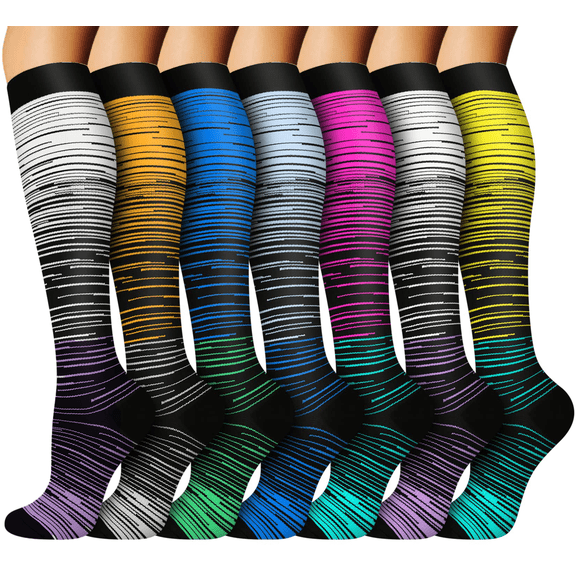 8 Pairs Medical Sport Copper Compression Socks With Anti-slip Silicone for Women & Men Circulation 15-20 mmhg is Best Support for Athletic Running Cycling, Nursing, Travel