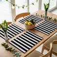 thumbnail image 5 of Black Striped Placemats Set of 4, Modern Farmhouse Black and White Stripes Washable Wipeable Table Mats for Dining Tables, Indoor Outdoor Kitchen Place Mats for Holiday Party Table Decor, 5 of 9