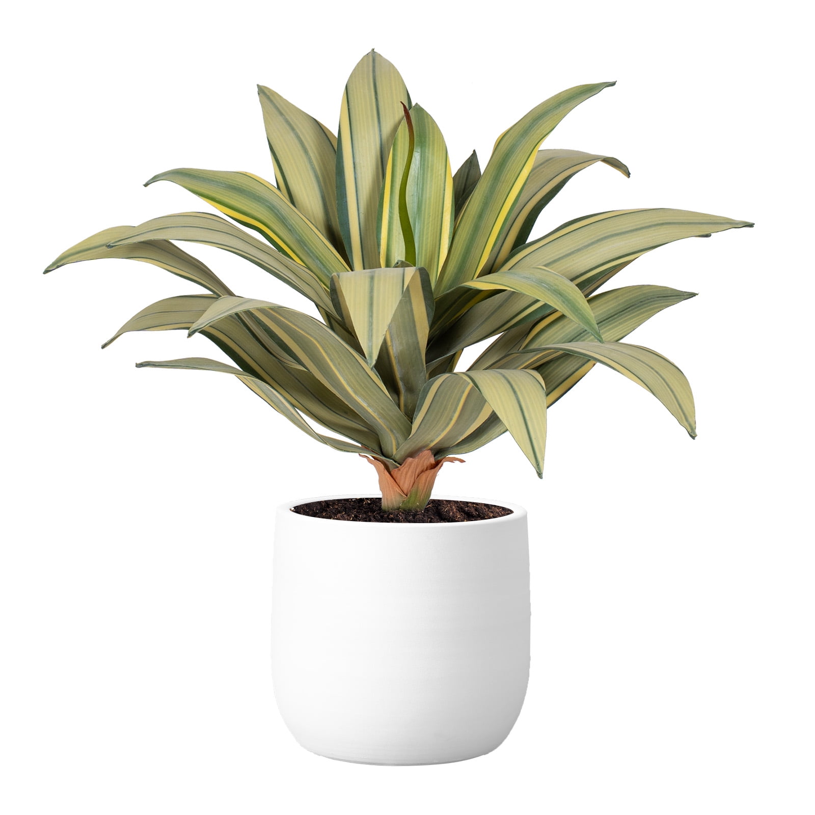 16in Faux Agave Plant, UV Protected Green Artificial Agave, Unpotted Mini Fake Succulent for Indoor Outdoor Decoration