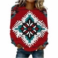 thumbnail image 2 of TaTaai Women Fashion Retro Western Graphic Print Round Neck Regular Shoulder Long Sleeve Sweatshirt Casual Loose Soft Top for Daily Streetwear Office Spring Winter Gift, 2 of 4