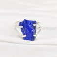 thumbnail image 2 of Natural Lapis Lazuli Ring, Rough Lapis Lazuli Ring, Afghani Lapis, 3 Plain Band Ring, 925 Sterling Silver, Womens Ring, Christmas, Thanksgiving, Handmade, Statement Jewelry, Rough Gemstone Jewelry, 2 of 5