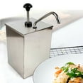 thumbnail image 2 of Fichiouy 4L Sauce Dispenser Stainless Condiment Soy Ketchup Mustard Dispenser Pump Bucket Silver, 2 of 9