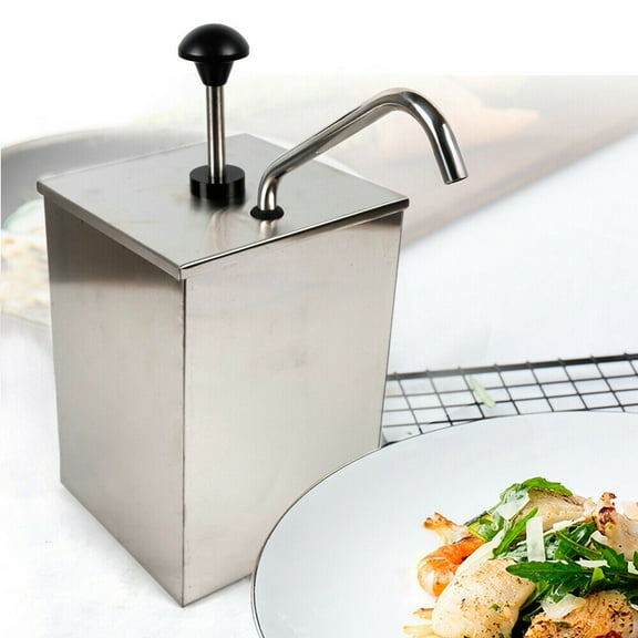 4L Condiment Sauce Pump Buffet Ketchup Mustard Dispenser Stainless Steel Pump