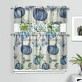 thumbnail image 2 of Fall Kitchen Curtains 36 Inch Short - 3 Panel Set, Autumn Harvest Print, Rod Pocket Window Treatment for Thanksgiving, Farmhouse, Cafe, Living Room - Machine Washable, 2 of 6