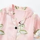 thumbnail image 4 of Odeerbi 1-8 Años Niños Niñas Pijama de Verano de Satén Con Solapa de Muesca Camisas de Manga Corta Pantalones Conjunto de Pijama Con Estampado Floral Suave, 4 of 9