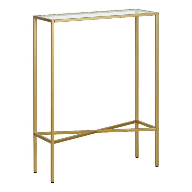 Henn&Hart 29.5"H Console Moderne en Métal/verre en Laiton