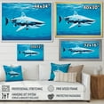 thumbnail image 4 of Designart "Domain Of The Tiger Shark" Shark Floater Framed Wall Art Living Room, 4 of 5