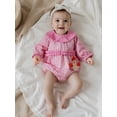 thumbnail image 4 of BemeyourBBs Thanksgiving Baby Girls Romper Plaid Embroidery Turkey Bodysuit, 4 of 9