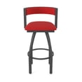 thumbnail image 5 of 861 Artemis 36" Swivel Bar Stool with Pewter Finish and Canter Red Seat and Back, 5 of 5