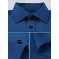 thumbnail image 4 of DEMOTIME Men's Formal Blouses Long Sleeve Wrinkle Free Stretch Business Button-Up Shirt 2XL Peacock Blue, 4 of 4