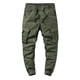 thumbnail image 2 of Pantalones largos de moda para hombre, casuales, de color sólido, cargo, con bolsillos y cremallera, cintura elástica, pantalones largos de algodón para hombre., 2 of 7