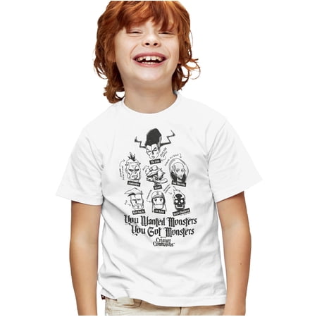 Creature Commandos You Wanted Monsters Kids T Shirt for Youth Boys and Girls, White, Medium