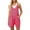 Hot Pink, variant on Button Down Rompers for Women Casual Shorts Trendy Vacation Loose Sleeveless Beach Romper Jumpsuits with Pockets