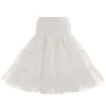 thumbnail image 1 of Dosaele Jupon de Mariage Rétro Uni pour Mariée, Crinoline, Tutu, Tulle, Beige G, 1 of 10