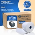 thumbnail image 2 of Vonlyst Rouleau de Reçus en Papier Thermique 3 1/8 x 230 pour Imprimante Epson (Lot de 12 Rouleaux), 2 of 7