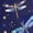 Blue Dragonfly Print, variant on Women’s Pug Sleepwear for Spring Summer, 2 Piece Capri Pajama Set with Pockets, Lightweight Short Sleeve Loungewear for Women