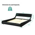 thumbnail image 3 of Costway Queen Faux Leather Upholstered Platform Bed Adjustable Headboard Black, 3 of 10