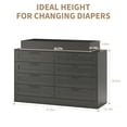thumbnail image 3 of Baby Changing Dresser w/Power Outlet & Safety Rail, 8-Drawer Storage Organizer, Convertible Nursery Dresser with Anti-Tip Strap, 3 of 8