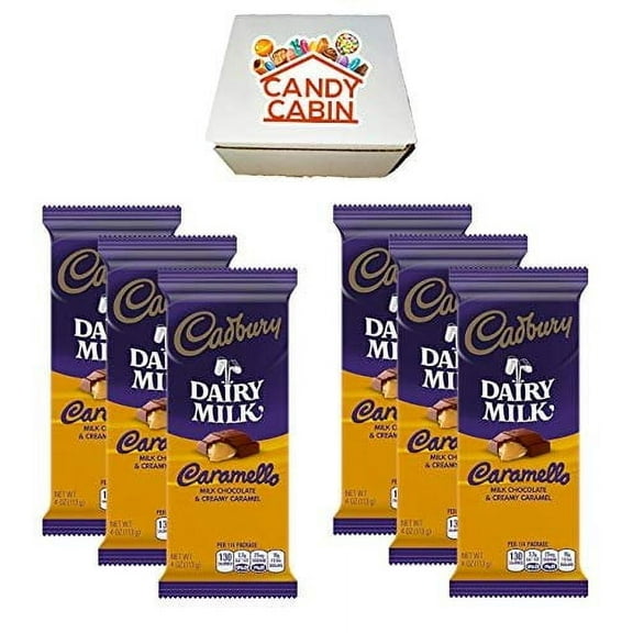 Cadbury Chocolate Candy Bar Variety Box 6-Count Full Size Bars By CANDY CABIN CARAMELLO