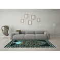 thumbnail image 3 of Ahgly Company Indoor Square Persian Light Blue Traditional Area Rugs, 8' Square, 3 of 4