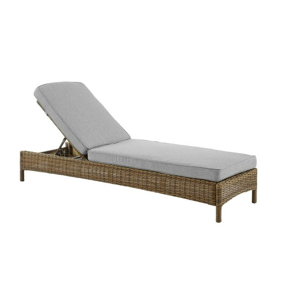 Crosley Furniture Bradenton Wicker / Rattan Outdoor Chaise Lounge in Brown