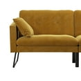 Mr. Kate Neely Futon with Bolster Pillows, Mustard Velvet