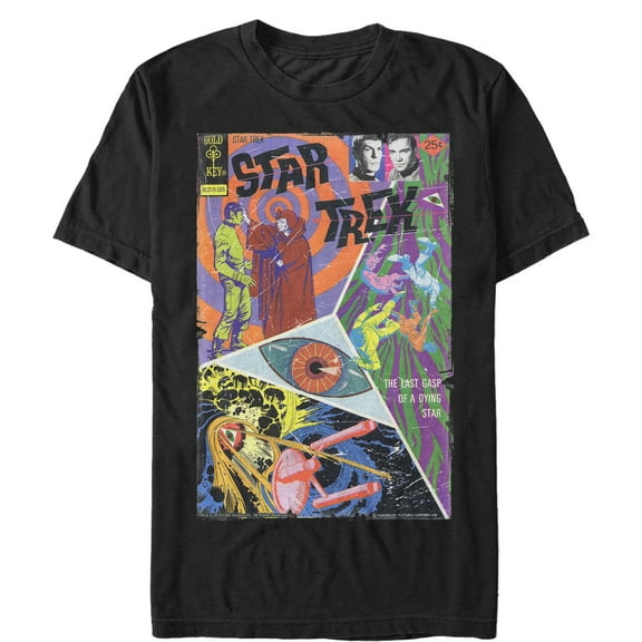 Men's Star Trek The Last Gasp of a Dying Star Comic Page Graphic Tee Black X Large