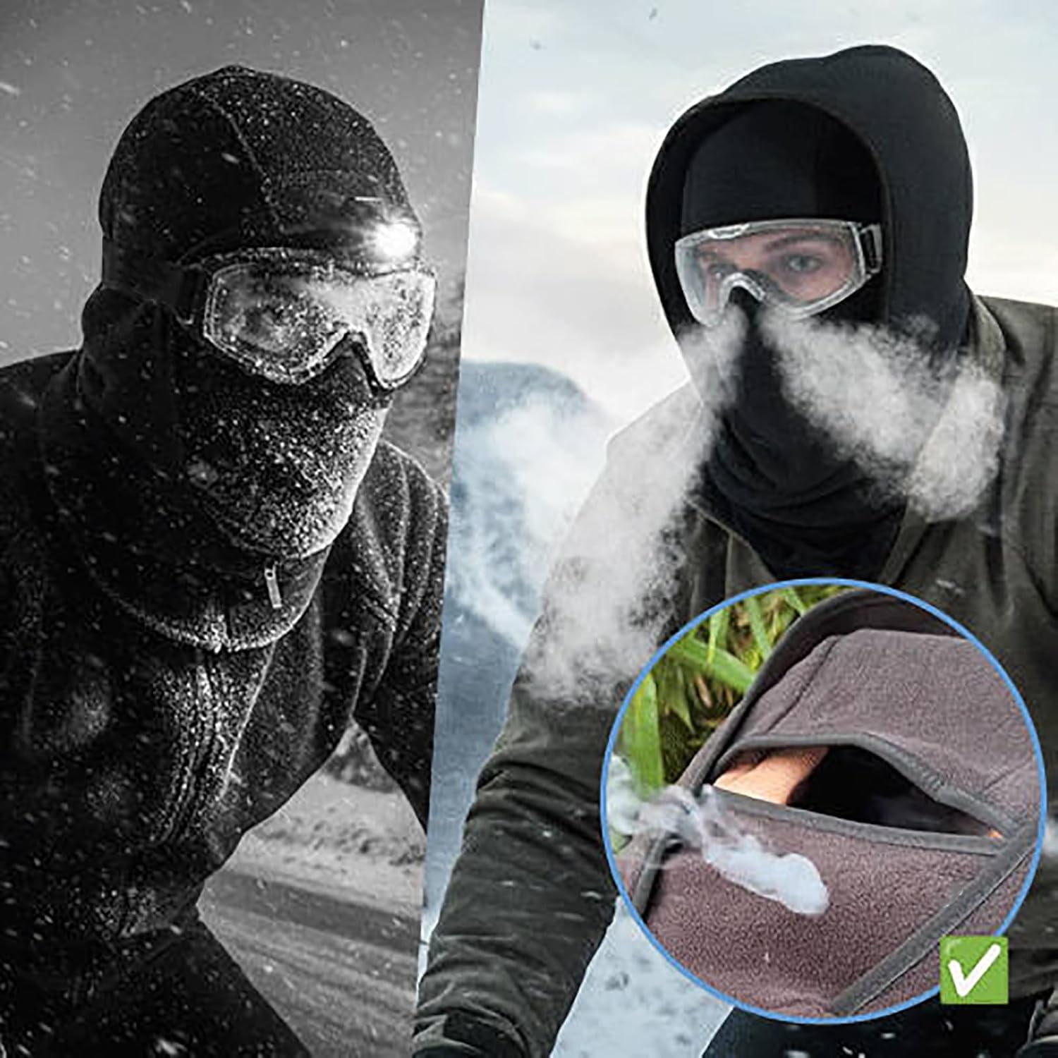 Outdoor Winter Warm Hat Neckband Integrated Cycling Ski Mask for Men Women Fleece Face Head Neck Cover Windproof
