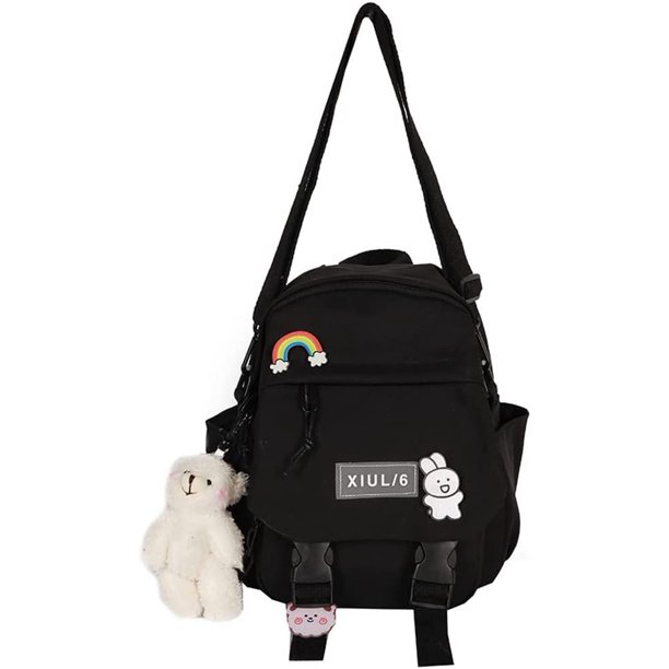 CoCopeaunt Kawaii Mini Backpack with Cute Pin Accessories Plush Pendant