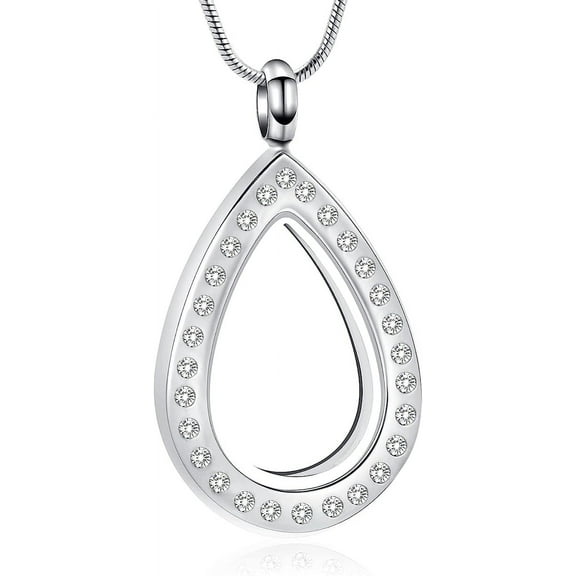 Teardrop Urn Necklace for Ashes - Glass Urn Cremation Pendant Memorial Keepsake Funeral Necklace Jewelry Gifts for Women Wife Mother