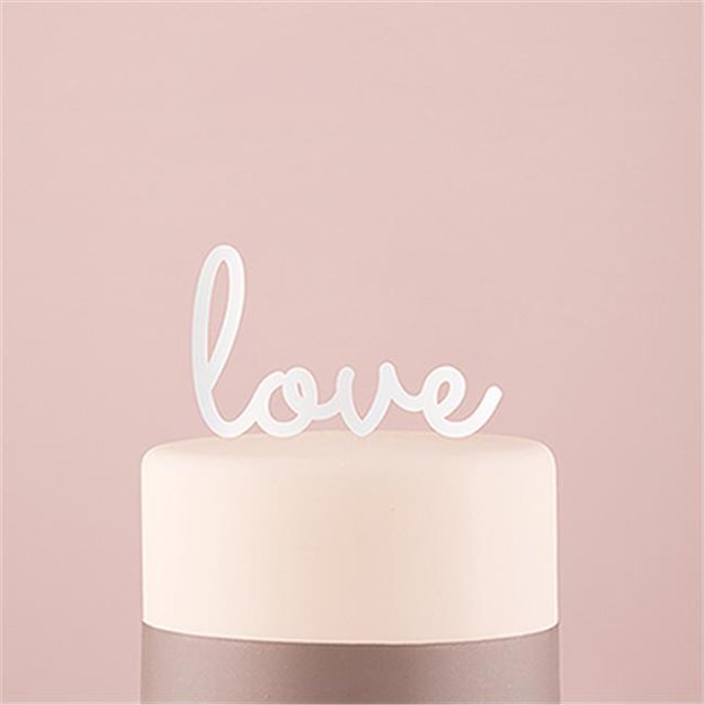 Wedding Star 9846-08 Love Acrylic White Cake Topper