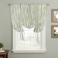 thumbnail image 2 of Green Waves Stripes Balloon Curtains 63 Inch Length for Living Room/Bedroom, Vintage Minimalist Lines Texture Rod Pocket Privacy Door Curtains Decorative Tie Up Shade for Window 52"x63", 2 of 8