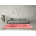 thumbnail image 3 of Ahgly Company Machine Washable Indoor Square Oriental Red Traditional Area Rugs, 4' Square, 3 of 4