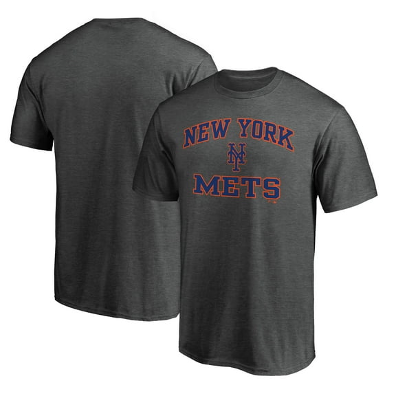 Men's Charcoal New York Mets Heart & Soul Team Logo T-Shirt