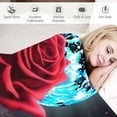 thumbnail image 3 of Chilfamy Roses Butterflies Moon Throw Blanket Lightweight Soft Flannel Blanket for Couch Sofa Bed All Seasons - Pack of 1 - Various Sizes Available 50x60in, 3 of 6
