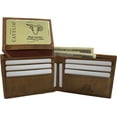 thumbnail image 2 of Genuine Leather Classic Bifold ID Card Men Wallets RFID Blocking USA Series 53HU TAN, 2 of 9
