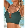 thumbnail image 5 of Asoul Bikini Tops for Womens Push Up Modest Swimsuit Cut Out Padded Ribbed Cute Long Line Bathing Suits Top, 5 of 7