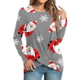 thumbnail image 6 of Women's Fashion Casual Christmas Element Printing Round Neck Long Sleeve Top, 6 of 8