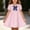 Pink a, variant on Spazoro Girls Cute Dresses Bow Decor, Striped Hem Button Front Collared Puff Sleeveless Casual A-Line Dress for School Light Blue Size 5-6 T