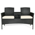 thumbnail image 6 of Gymax One piece Rattan Sofa Set Garden Lawn conjoined Cushioned Seat Furniture, 6 of 9