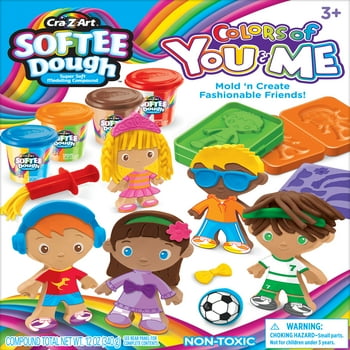 Cra-Z-Art Softee Dough Multicolor Colors of You and Me Dough Set, Child Ages 3 and up