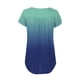 thumbnail image 5 of Tops de Mujer Elegantes Blusas Casuales Camisas de Moda Con Cuello en V Gradiente Impreso Túnica Botones Camiseta de Manga Corta Odeerbi  ODB154210, 5 of 6