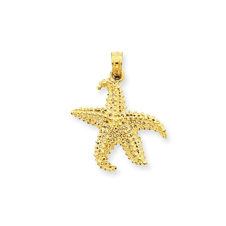 Gold Starfish Charm - ICE CARATS 14kt Yellow Gold Starfish Pendant Charm Necklace Sea Shore Shell Life Fine Jewelry Ideal Gifts For Women Gift Set From Heart
