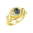 thumbnail image 6 of RYLOS Rings for Women 14K Gold Plated Silver Ring XOXO Hugs & Kisses 7X5MM Gemstone & Diamond June Alexandrite Jewelry Size 8, 6 of 7