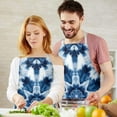 thumbnail image 3 of Blue White Tie Dye Mandala Pattern Apron-Garden Aprons for Women with Pockets-Cotton Linen Waterproof Kitchen Cooking Gardening Aprons Adjustable for Kitchen,Cooking,BBQ and Salon 33x27 Inch, 3 of 7