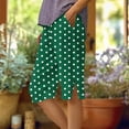 thumbnail image 2 of fatyb Womens Long Shorts Elastic Waist Straight Leg Shorts Side Split Knee Length Casual Shorts with Pockets, 2 of 5