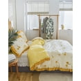 thumbnail image 4 of Move Over Yellow Flowers Bedding Sets Queen Yellow Ruffle Duvet Cover Ruffle Flowers Pattern Microfiber No Filling, 4 of 10